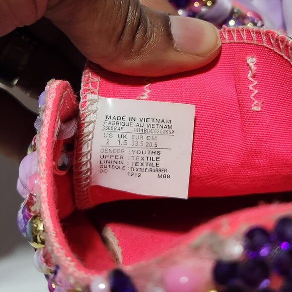 Custom Bling Converse All Star – Girls Size 2 - Picture 7 of 7